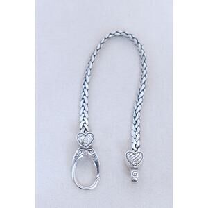 Brighton Silver Plated Reversible Hook Chain Bracelet Heart Clasp Retired
